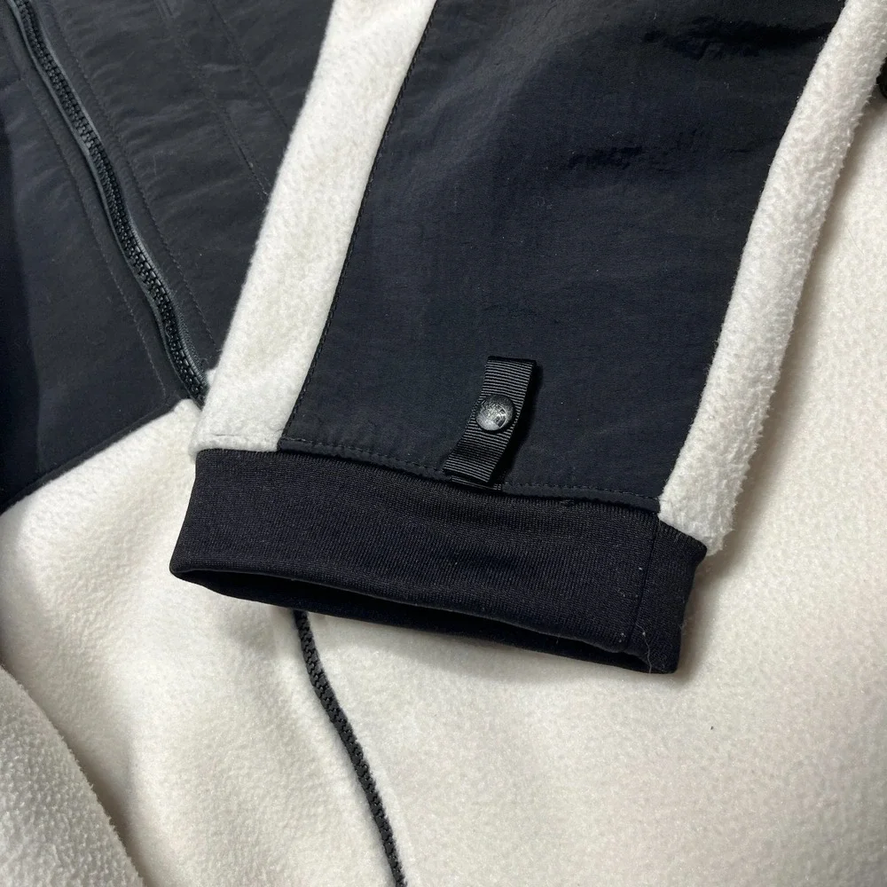 The North Face Denali Jacket Mens XL White Black Full Zip Gorpcore Hiking Fleece